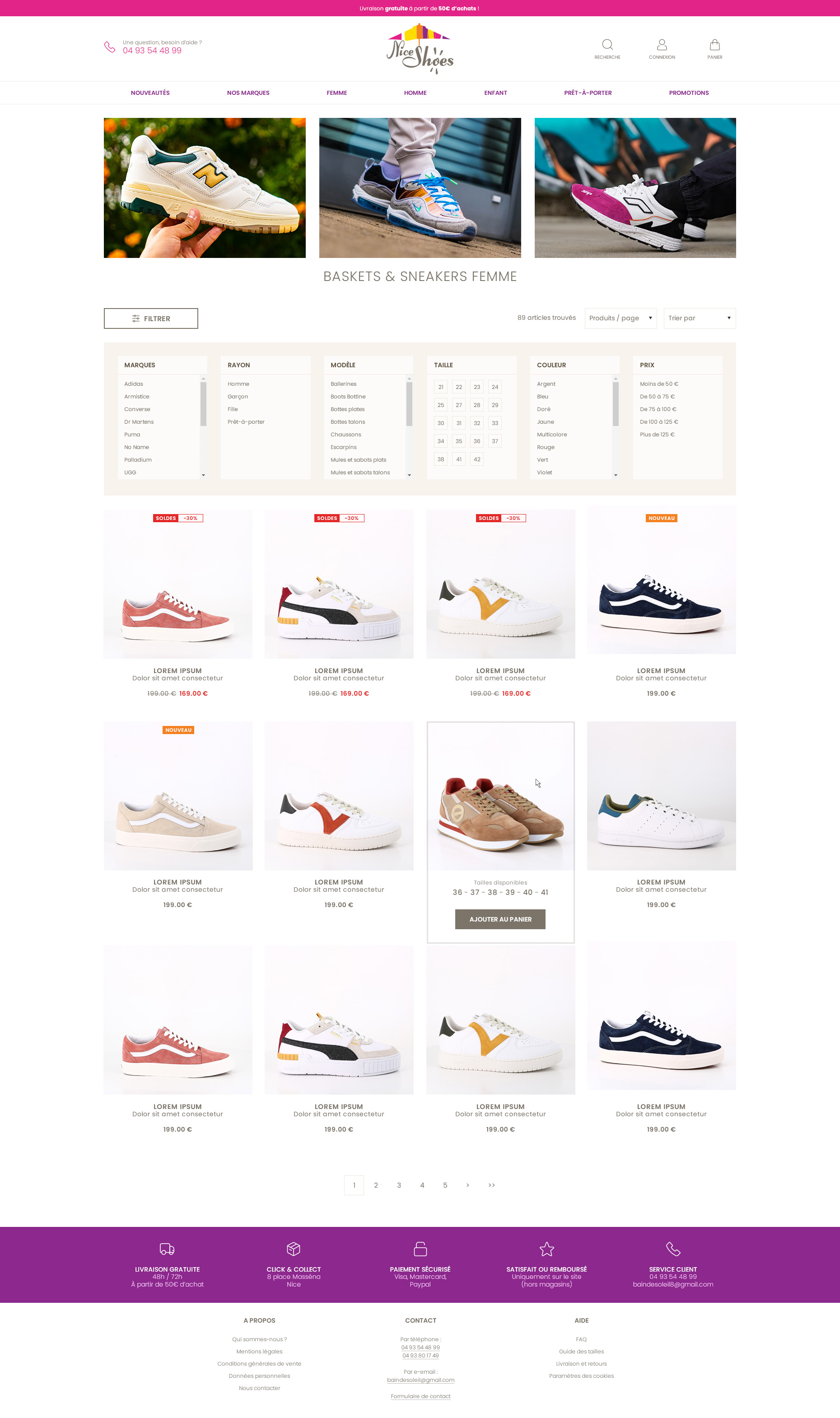 Catalogue avec filtres